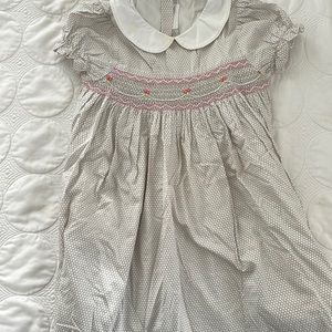 THE PROPER PEONY BROWN POLKA DOT SMOCKED DRESS - Sz 5